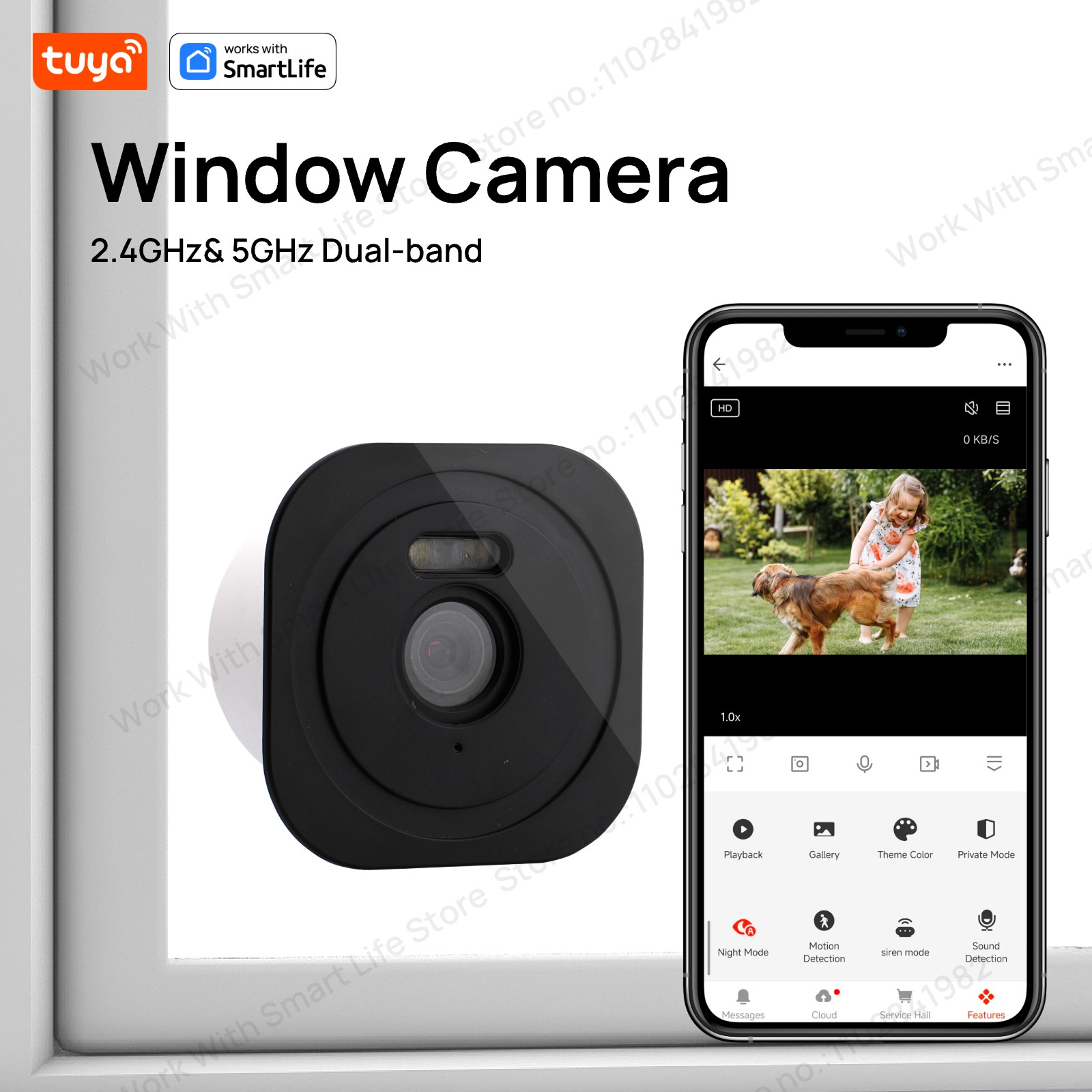 Smart Home Cctv Camera - كاميرا نافذة Tuya 3MP 2K، 2.4