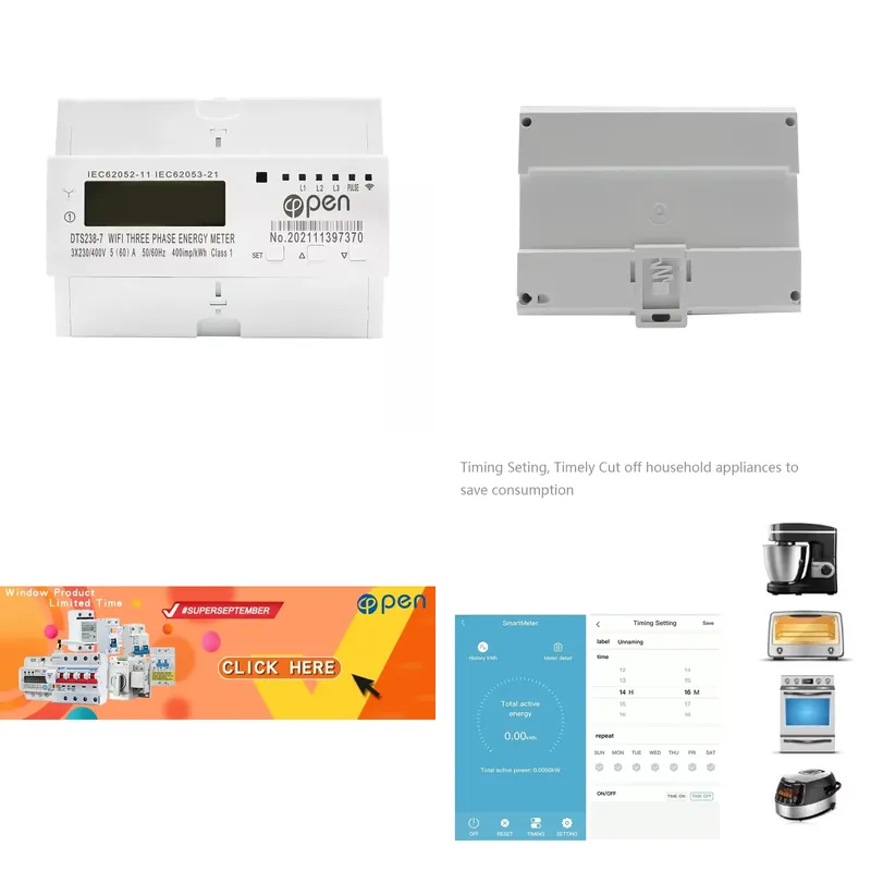 Smart Home Remote - عداد طاقة ذكي ثلاثي الأطوار مع