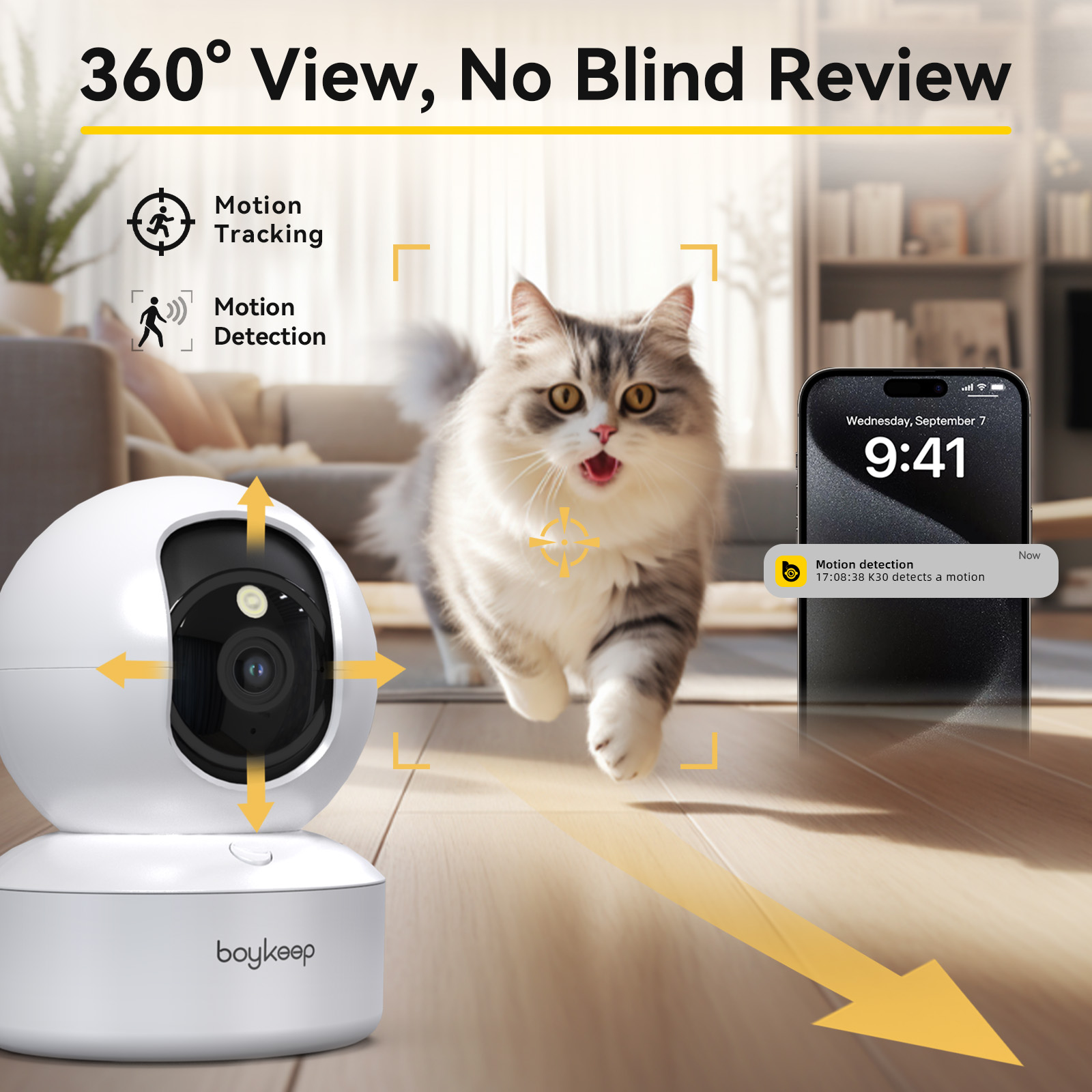 Smart Home Camera Ezviz - كاميرا Boykeep 2K Pet Dog مع