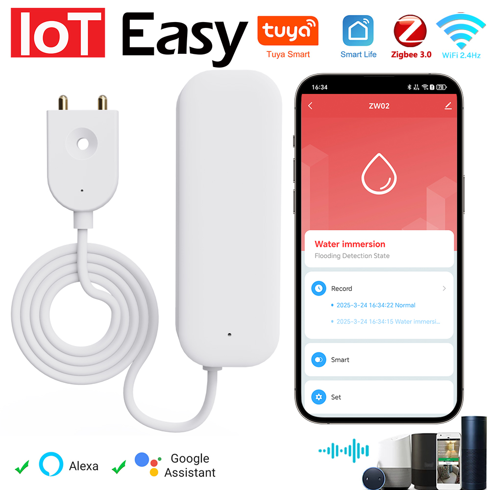 Smart Home Network - Tuya WiFi زيجبي استشعار المياه تسرب