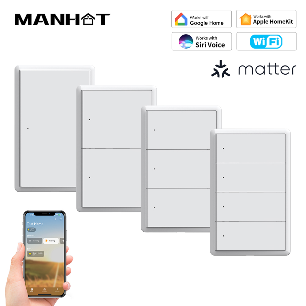 Smart Home Switch - مفتاح إضاءة ذكي من MANHOT يعمل