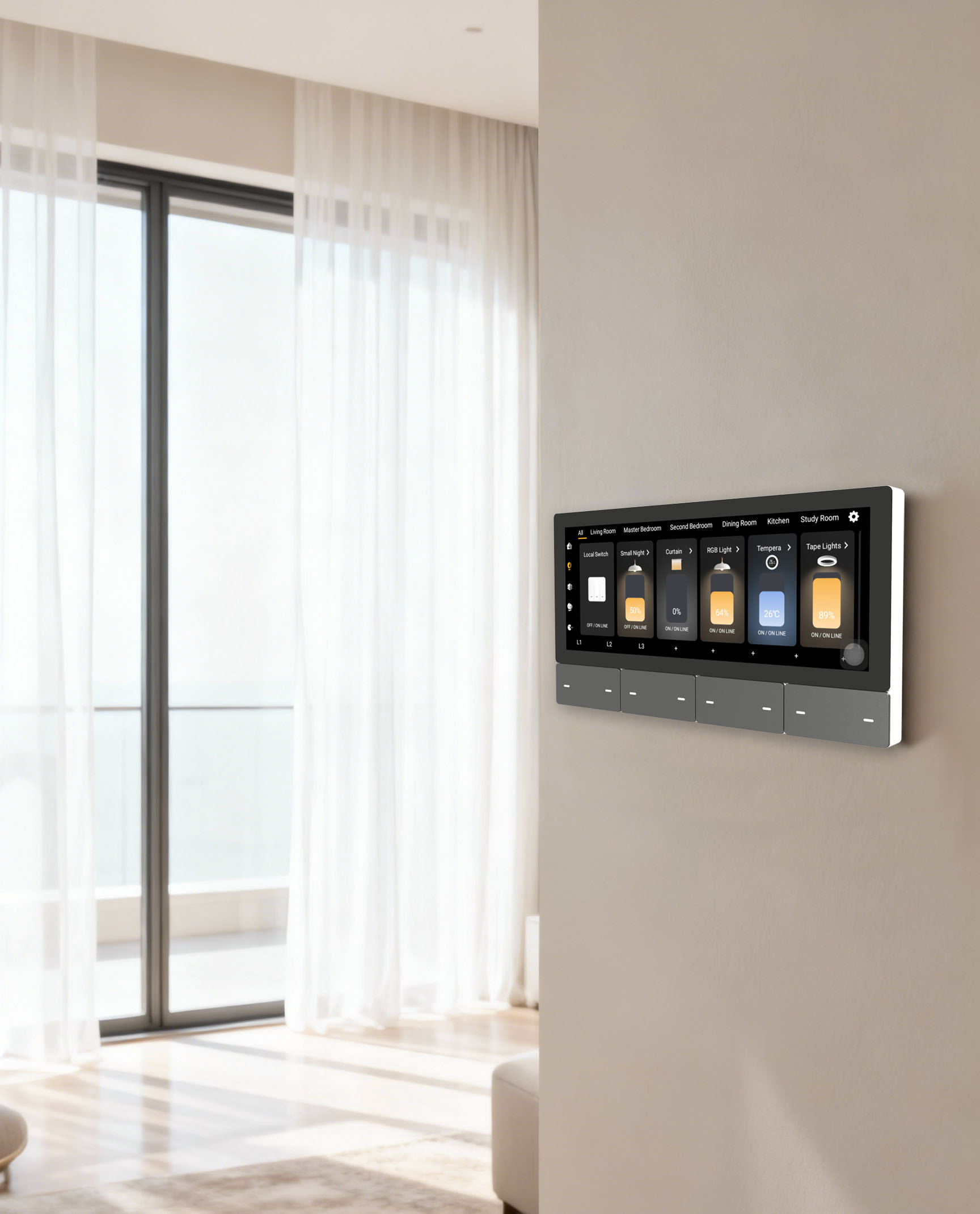 مشغل موسيقى ذكي F5 Tuya UK بشا - مراجعة Smart Home Touchscreen Control Panel وسعره