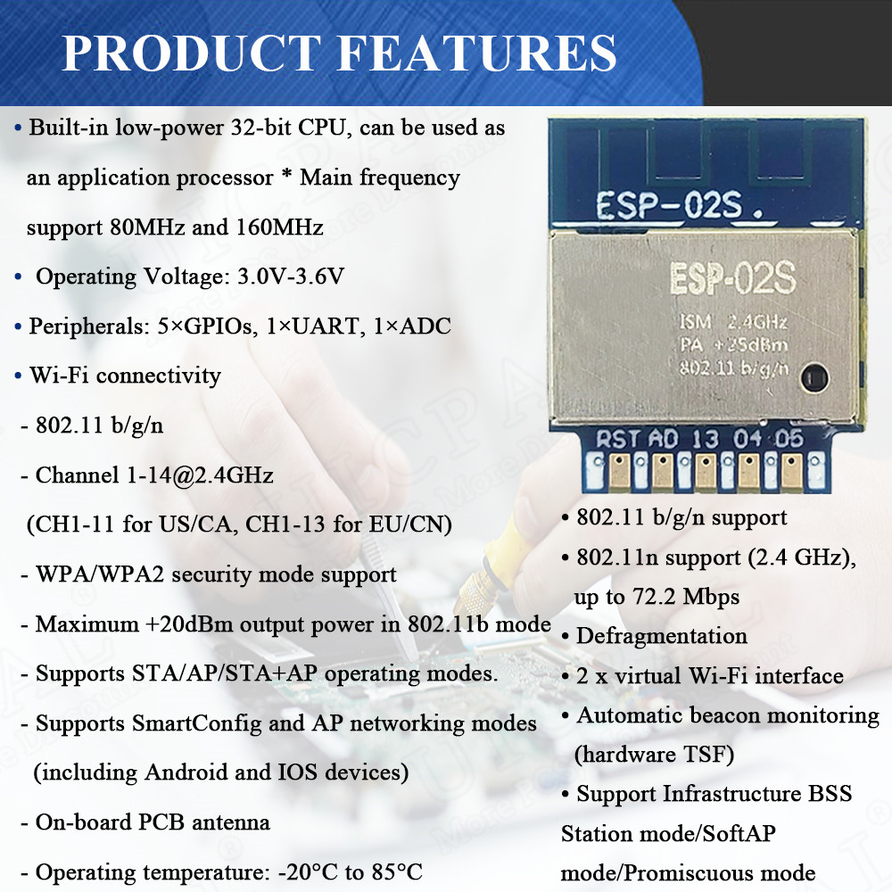 ESP-02S وحدة إرسال واستقبال لا - مراجعة Smart Home Esp8266 وسعره