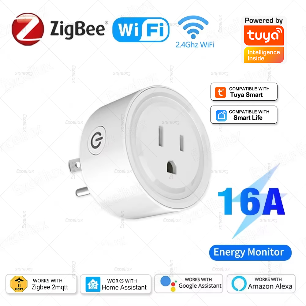 Tuya WiFi أو Zigbee مأخذ (فيشة - مراجعة Smart Home Energy Monitor وسعره