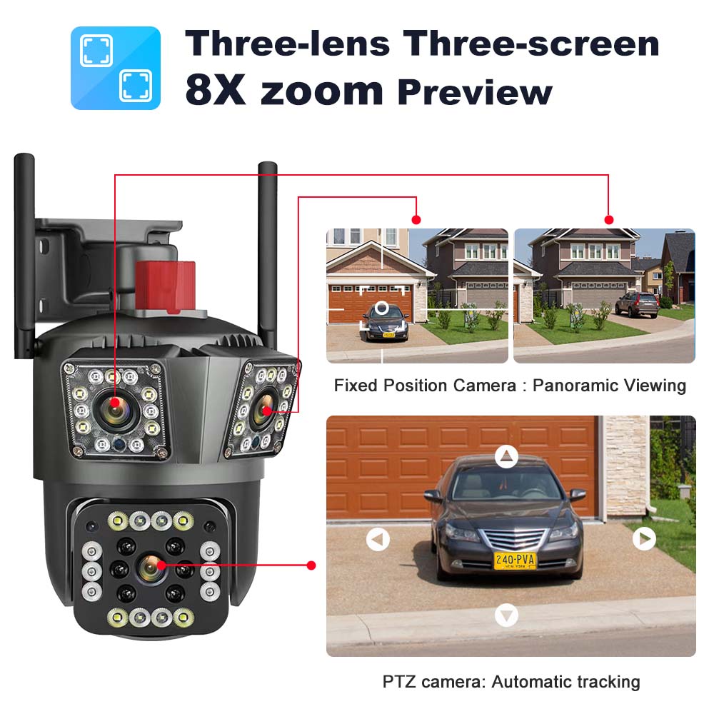 كاميرا مراقبة 12MP 6K WiFi ، ت - مراجعة Smart Home For Windows وسعره