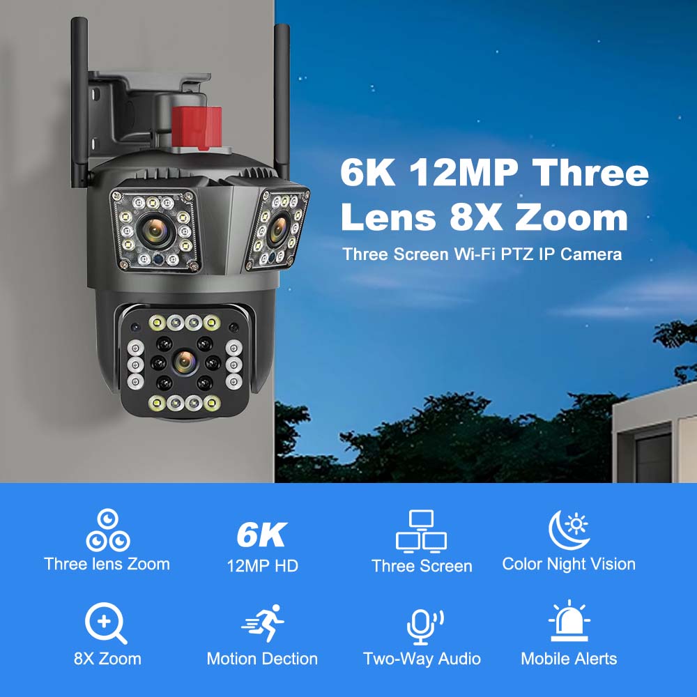 كاميرا مراقبة 12MP 6K WiFi ، ت - مراجعة Smart Home For Windows وسعره