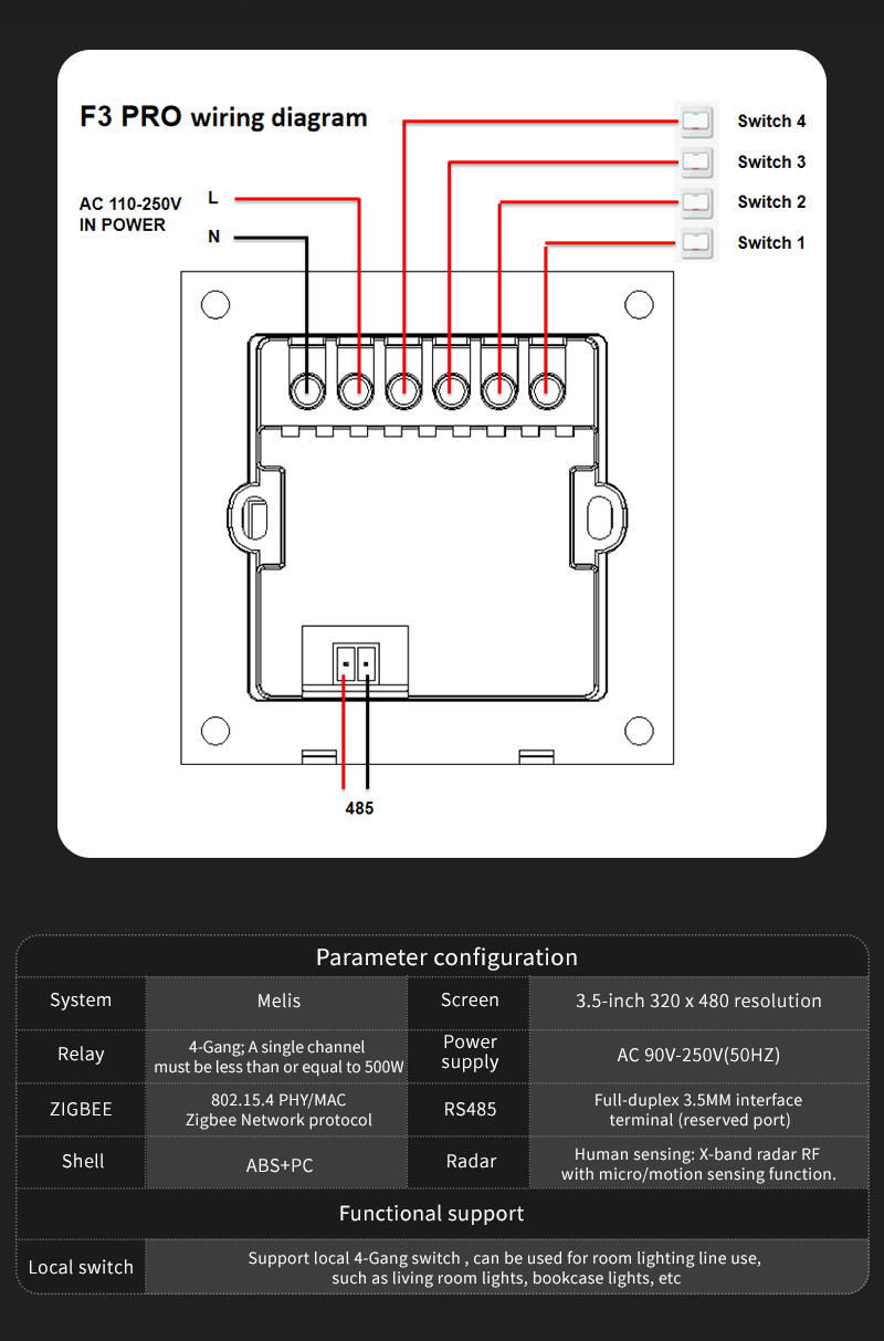 مفتاح ذكي F3 Pro بشاشة لمس IPS - مراجعة Smart Home Switch وسعره