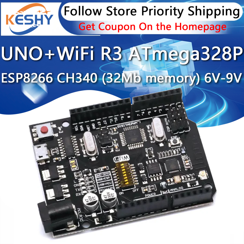 UNO + WiFi R3 ATmega328P + ESP - مراجعة Smart Home Esp8266 وسعره