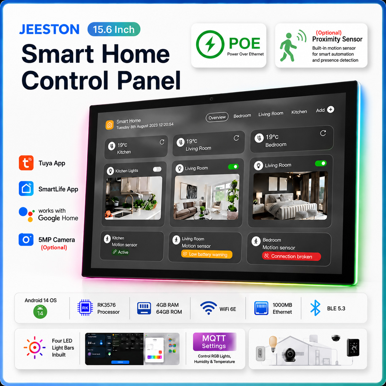 لوحة تحكم ذكية للمنزل مقاس 15. - مراجعة Smart Home Touchscreen Control Panel وسعره